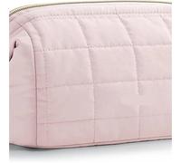 Trousse de Maquillage Voyage, Trousse Toilette rembourrée et Bouffante, Pochette Large Ouverte Convient au Shopping(A-Pink)