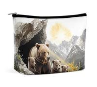 Trousse de Maquillage Wild Family Bear pour Sac à Main, Trousse de Toilette de Voyage zippée pour Femme, idéale pour Ranger Vos Produits de beauté.