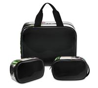 Trousse de maquillage Zen Stone Flower pour homme et femme, motif fleur japonaise, trousse de toilette, trousse de douche, 3 pièces, articles de toilette de voyage, organisateur de cosmétiques,