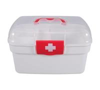 Trousse de Médecine Domestique Portable, Boîte à Remède en Pp, Blanche