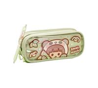 Trousse de papeterie de grande capacité, simple et transparente pour les élèves de l'école primaire, panda, taille unique