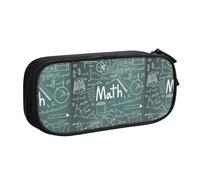 Trousse de papeterie légère avec inscription « Formulas Shapes Theory Maths » - Pour l'école, le bureau, les voyages, garçons et filles, Noir , Taille unique, Ensemble cartable