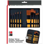 Trousse de pinceaux, avec 10 pinceaux pour acrylique
