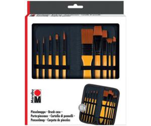 Trousse de pinceaux, avec 10 pinceaux pour acrylique