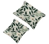 Trousse de poche pour femme en cuir imperméable sans fermeture éclair fermeture automatique pour filles, mini sac à main, vert sauge, fleurs botaniques, herbes, branches, feuilles, Multicolore 07,