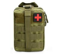 Trousse de Premier Secours Sac Étanche Molle de Premiers Secours Trousse Kit de Premiers Soins Militaires Rip-Away Pochette EMT Médecine Tactique Sac pour Randonnée Travail Voiture Chasse Sport (Vert)