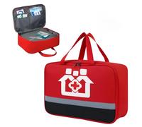 Trousse de Premier Secours Vide, 36x25x13 cm Sac de Premiers Secours Rouge Étanche, Sac D'urgence de Grande Capacité, Sac de Rangement de Médicaments, Trousse de Médecine pour Maison Voyage Randonnée