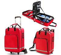 Trousse de premiers secours à roulettes avec chariot amovible, sac de fournitures médicales d'urgence pour les aventures en plein air, la randonnée, le camping et les premiers intervenants