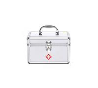 Trousse de premiers secours Boîte à médicaments domicile Médecine portable Grande armoire pharmacie Mallette rangement for la maison en plein air First Aid Kits(Silver,S)