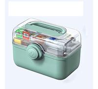 Trousse de premiers secours Boîte à médicaments domicile soins Médecine portable Grande armoire pharmacie rangement Ménage Articles voyage en plein air(Green,M)