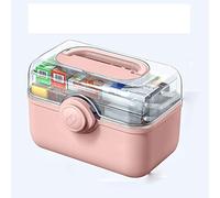 Trousse de premiers secours Boîte à médicaments domicile soins Médecine portable Grande armoire pharmacie rangement Ménage Articles voyage en plein air(Pink,XL)