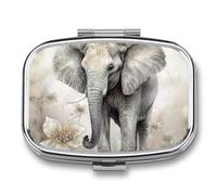 Trousse de premiers secours - Boîte de rangement à médicaments à ockable, animaux mignons et légers imprimés éléphants mignons et légers, Animaux Mignon Éléphant, 2.2*1.6*0.6