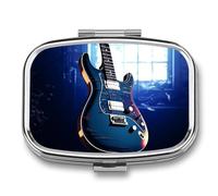 Trousse de premiers secours - Boîte de rangement à médicaments à ockable, guitare bleue, jolie et légère, armoire à pharmacie quotidienne, Guitare bleue, 2.2*1.6*0.6