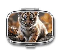 Trousse de premiers secours - Boîte de rangement à médicaments à ockable, joli tigre imprimé mignon et léger, armoire à pharmacie quotidienne, Tigre mignon., 2.2*1.6*0.6