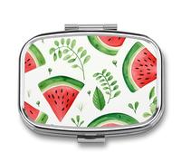 Trousse de premiers secours - Boîte de rangement à médicaments à ockable, motif pastèque imprimé mignon et léger, armoire à pharmacie quotidienne, Motif pastèque., 2.2*1.6*0.6