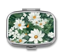 Trousse de premiers secours - Boîte de rangement à pharmacie à ockable, feuilles vertes et fleurs blanches, jolie et légère, armoire à pharmacie quotidienne, Feuilles vertes et fleurs blanches,