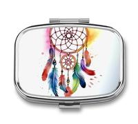 Trousse de premiers secours - Boîte de rangement à pharmacie à ockable, motif attrape-rêves aquarelle, mignon et léger, boîte à pharmacie quotidienne, Attrape-rêves aquarelle, 2.2*1.6*0.6