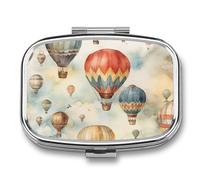 Trousse de premiers secours - Boîte de rangement à pharmacie à ockable, motif montgolfière à l'aquarelle, mignonne et légère, armoire à pharmacie quotidienne, Montgolfière aquarelle, 2.2*1.6*0.6