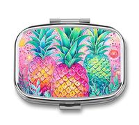 Trousse de premiers secours - Boîte de rangement à pharmacie avec 3 gros ananas imprimés mignons et légers, Trois gros ananas, 2.2*1.6*0.6