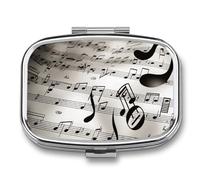 Trousse de premiers secours - Boîte de rangement à pharmacie avec notes de musique imprimées mignonnes et légères, Imprimé notes de musique., 2.2*1.6*0.6