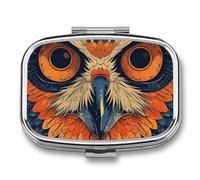 Trousse de premiers secours - Boîte de rangement à pharmacie Ockable, couleur rétro, motif hibou, mignon et léger, armoire à pharmacie quotidienne, Chouette de couleur rétro, 2.2*1.6*0.6
