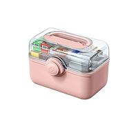 Trousse de premiers secours Boîte en plastique rangement domestique portable for médicaments d'urgence médicale 11,2/13,3/15,3 pouces(Pink,S m)