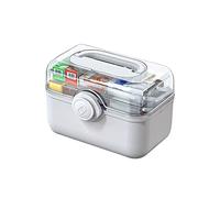 Trousse de premiers secours Boîte en plastique rangement domestique portable for médicaments d'urgence médicale 11,2/13,3/15,3 pouces(White,S m)