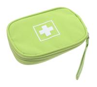 Trousse de Premiers Secours Compartiments Clairs avec Poignée, Portable | Oxford Vert, Lanière Pratique, Sections Dédiées, Étiquetage Interne, pour Bandages, Voyages, Camping