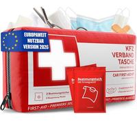 Trousse de premiers secours conforme à la norme de voiture 2026 DIN 13164 | Boîte de secours pour voiture utilisable dans toute l'Europe, conforme à la dernière réglementation, compacte et à portée de