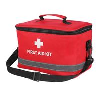 Trousse de Premiers Secours Cylindrique Grosse en Oxford Rouge | Fermeture à Boucle, Accès Facile et Rangement Pratique, Portable pour Famille, Urgence, Voyage Couleur Aléatoire