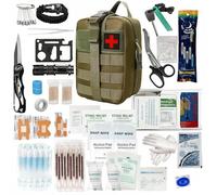 Trousse de Premiers Secours de Survie, 196 Pièces, Sac de Premiers Secours en Nylon 1000D, Équipement de Survie pour le Camping et la Navigation de Plaisance(Green)