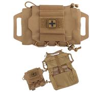 Trousse de Premiers Secours Déploiement Rapide Pochette Médicale IFAK Dégagement avec Rabat Boucle Crochet Onglets for Les Médecins Étudiants en Soins Infirmiers Domicile(Brown)