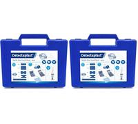 Trousse de premiers secours Detectaplast pour la restauration, pour le traitement des plaies, trousse portable en mallette avec plâtre, pansements, bandage, ruban adhésif, 76 pcs (Lot de 2)