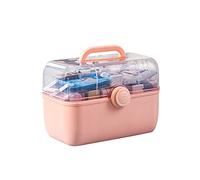 Trousse de premiers secours en plastique Boîte rangement médicaments médicaux à trois couches portable domestique 11,0/13,7/15,3 pouces(S)