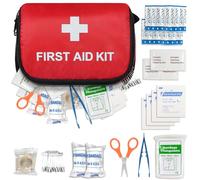 Trousse de Premiers Secours,Kit de Trousse de Premiers Soins Complète pour la Bureau,Sport,Voiture,Voyage,Maison,Randonnée,Entreprise-Trousse de Premiers Secours Compacte et Complète dans une Pochette