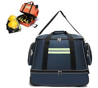 Trousse de premiers secours médicaux d'urgence, sac à roulettes avec roulettes, barre de traction télescopique, bandoulière et design organisationnel pour la santé à domicile et les professionnels de