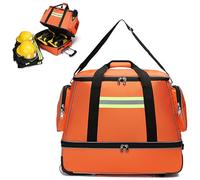 Trousse de premiers secours médicaux d'urgence, sac à roulettes avec roulettes, barre de traction télescopique, bandoulière et design organisationnel pour la santé à domicile et les professionnels de