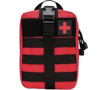 Trousse de premiers secours Molle 1000D détachable, pochette médicale tactique détachable, sac de premiers secours vide pour gilet, sac à dos, ceinture, camping et randonnée (Red)