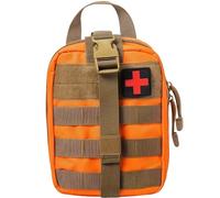 Trousse de premiers secours Molle 1000D détachable, pochette médicale tactique détachable, sac de premiers secours vide pour gilet, sac à dos, ceinture, camping et randonnée (Orange)