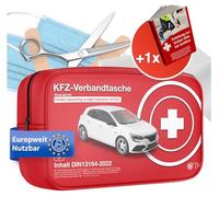 Trousse de premiers secours pour voitures avec chiffons respiratoires - trousse de premiers secours pour voitures selon la norme actuelle 2026 - DIN13164