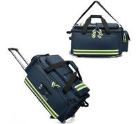Trousse de premiers secours - Sac médical à roulettes - Sac de voyage d'urgence portable vide pour réservoir d'oxygène - Sac de traumatisme pour premiers intervenants - Compartiments amovibles - Prêt
