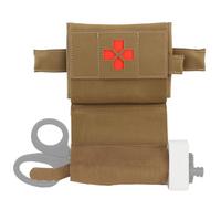 Trousse de Premiers Secours Tactique à Déploiement Rapide - Pochette Médicale Micro Compacte, Kit de Traumatologie Ceinture Compact MOLLE avec Porte-Tourniquet(Brown)
