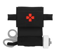 Trousse de Premiers Secours Tactique à Déploiement Rapide - Pochette Médicale Micro Compacte, Kit de Traumatologie Ceinture Compact MOLLE avec Porte-Tourniquet(Black)