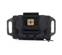 Trousse de Premiers Secours Tactique à Déploiement Rapide Système IFAK Deux Pièces avec Pochette Médicale MOLLE Sac de Survie d'Urgence Professionnel pour Voyages et Randonnée en Plein Air(Black)