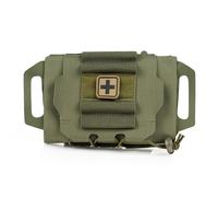 Trousse de Premiers Secours Tactique à Déploiement Rapide Système IFAK Deux Pièces avec Pochette Médicale MOLLE Sac de Survie d'Urgence Professionnel pour Voyages et Randonnée en Plein Air(Green)