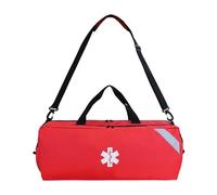 Trousse de premiers soins premium, trousse médicale d'urgence, sac à bandoulière avec de grands compartiments et quatre poches latérales, tissu oxford, pour le camping de (Rouge)