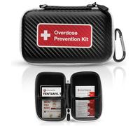 Trousse de prévention des surdoses d'opioïdes pour bandelettes de test de naloxone et de fentanyl | Design compact pour un transport et un rangement faciles | (bandelettes de test naloxone et fentanyl