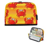 Trousse de rangement à crayons avec fermeture éclair Motif crabes rouges