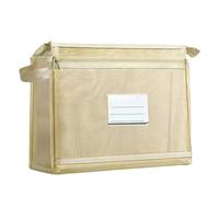 Trousse de rangement à double couche en nylon transparent avec poignée ergonomique pour enseignants, étudiants, 32 x 26 x 6 cm