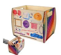 Trousse de rangement avec motifs colorés et poignées, conteneur pour crochets, laine et aiguilles | Pour débutants, professionnels, femmes, personnes âgées, maison, studio, résidence, salle de séjour